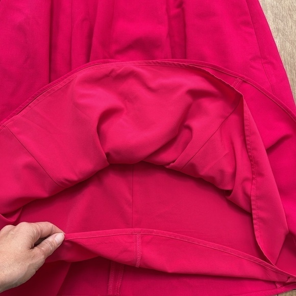 Black Halo Antoinette Fit & Flare Dress Snap Dragon Pink V Neck A-Line 8 - Picture 15 of 16